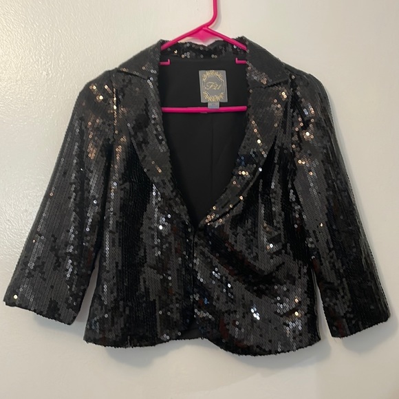 F21 black sequins jacket S/P - Picture 1 of 5